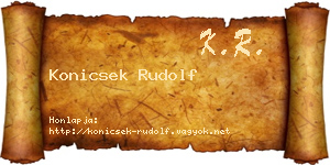 Konicsek Rudolf névjegykártya